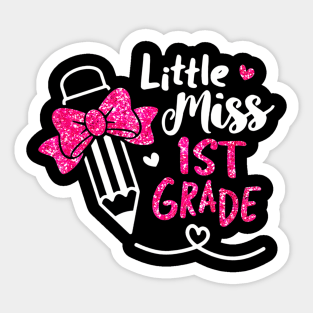 Little Miss 1st Grade Pencil Back To School First Day Girl Sticker